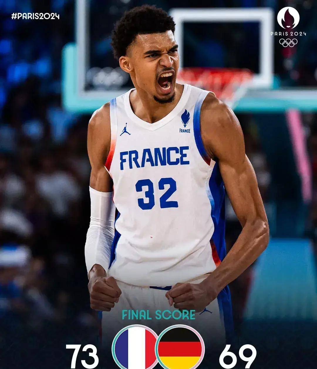 法国男篮强势南韩男篮，恩比德打破历史纪录