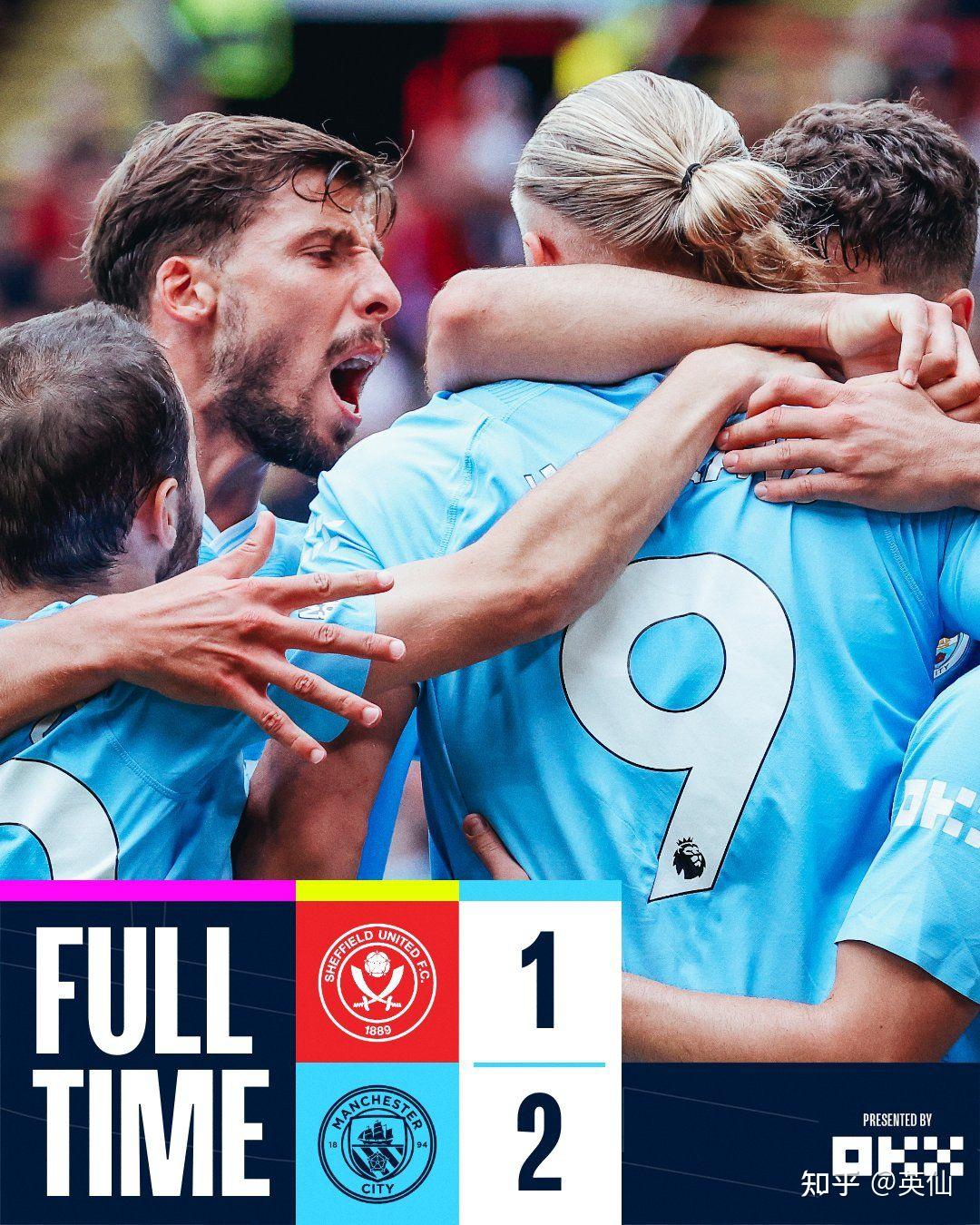 包含曼城擒下谢菲联，追平积分榜领先位置的词条